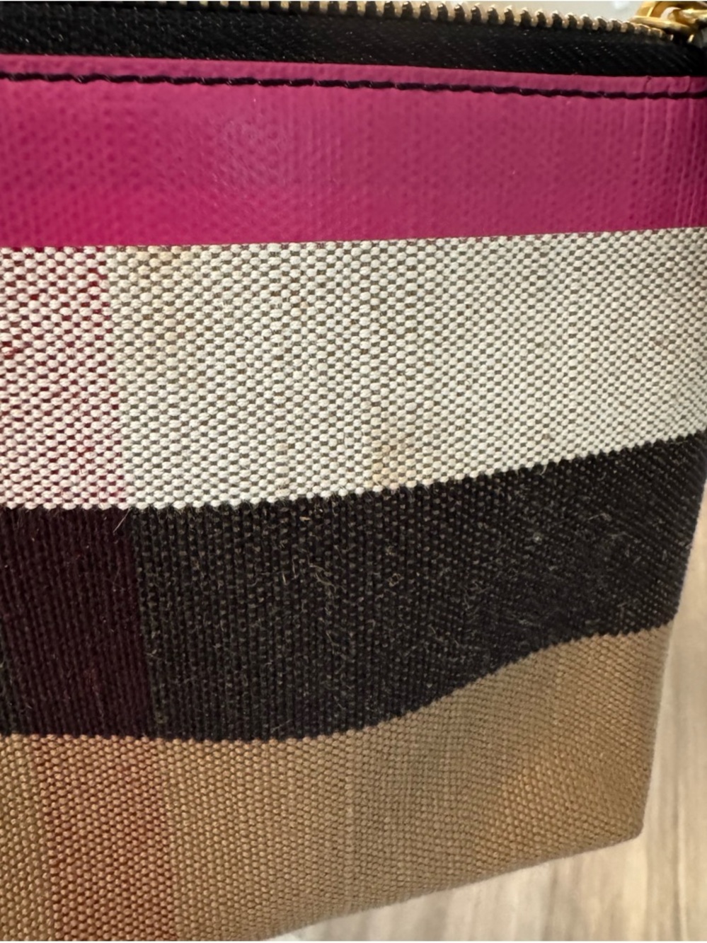 Burberry Canvas Pouch with Pink Trim - Picture 8 of 8